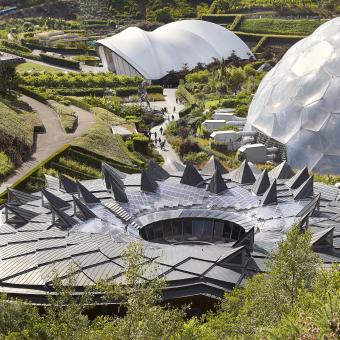An overhead view of the Eden Project